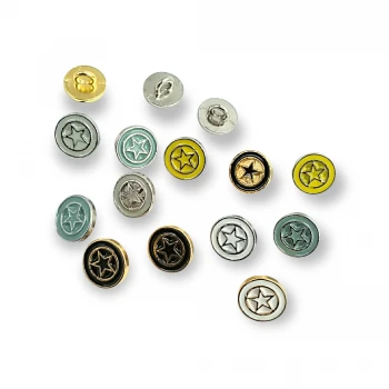 Blouse Shirt Button Star Pattern 10.6 mm - 16 L E 1497