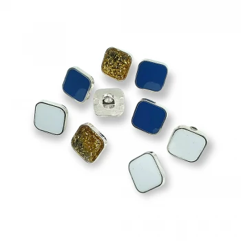 Enamel Blouse and Shirt Button Square Shape 11.6 mm 18 L E 1664