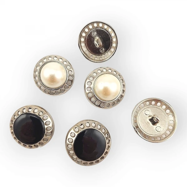 İncili Ayaklı Düğme  22,7 mm - 36 boy Mineli Ceket Düğmesi E 2241