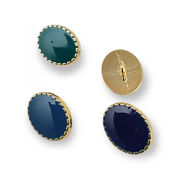 Enamel Shank Button Oval Edges Dotted 21mm x 16mm E 479 Enamel Shank Button Oval Edges Dotted 21mm x 16mm E 479