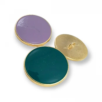 Enameled Shank Button 28.8mm Strained Coin Shape E 674