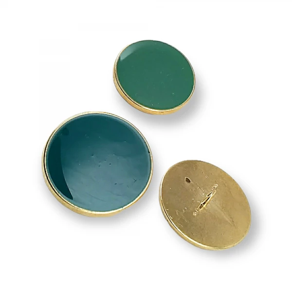 Enameled Shank Button 28.8mm Strained Coin Shape E 674