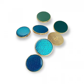 Enameled Shank Button 28.8mm Strained Coin Shape E 674