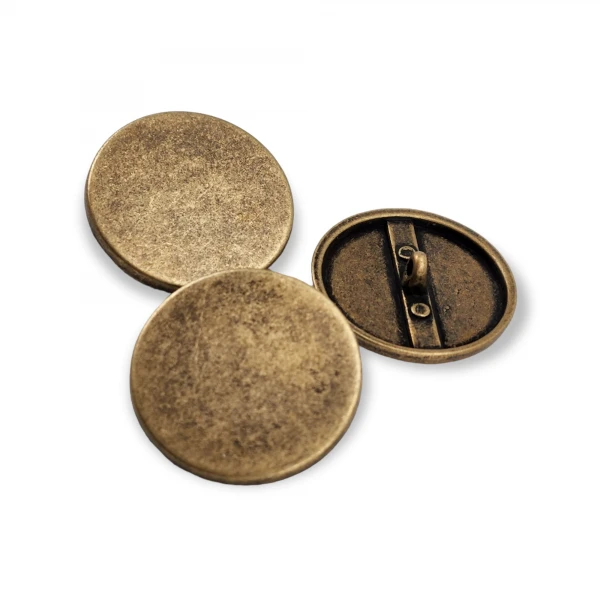 Flat Coin Shape Metal Shank Button 34 mm - 54 L E 716