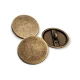 Flat Coin Shape Metal Shank Button 34 mm - 54 L E 716