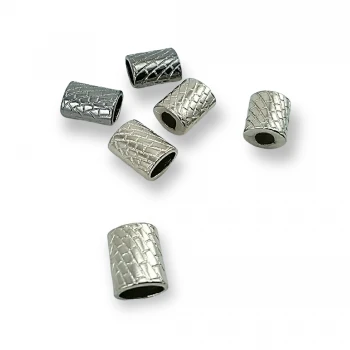 Cord End Hole 4 mm Length 11 mm Patterned Metal E 1508