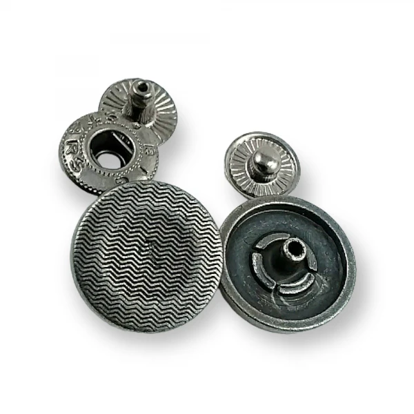 Wave Pattern Snap Button 17 mm - 28 L E 1142 Wave Pattern Snap Button 17 mm - 28 L E 1142