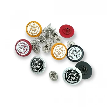 Enamel Snap Fasteners Cup 19 mm 30 L  Crown Logo E 1448