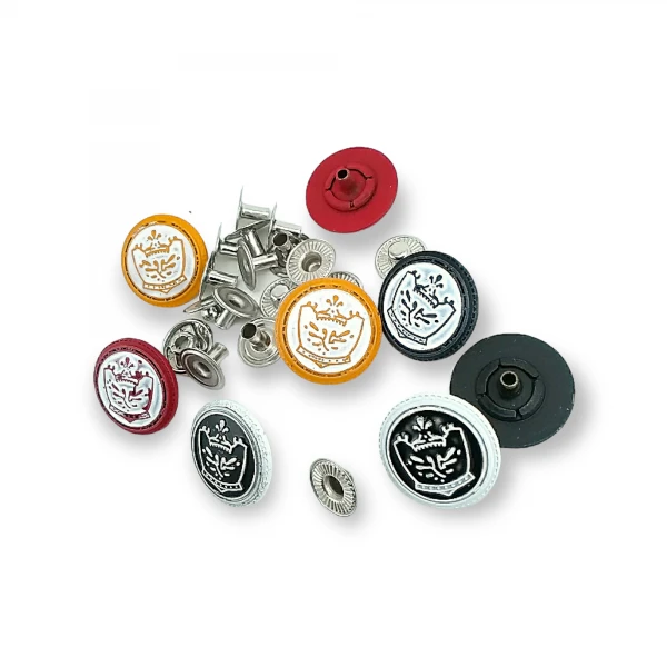 Enamel Snap Fasteners Cup 19 mm 30 L  Crown Logo E 1448