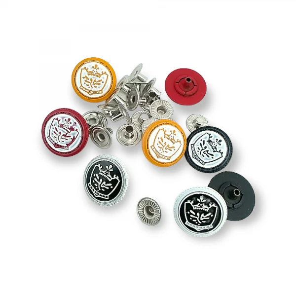 Enamel Snap Fasteners Cup 19 mm 30 L  Crown Logo E 1448