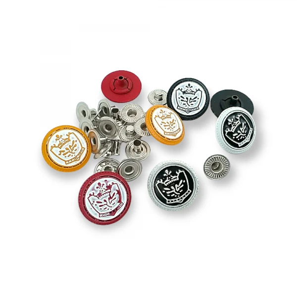 Enamel Snap Fasteners Cup 19 mm 30 L  Crown Logo E 1448