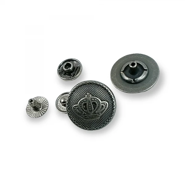 Taç Logolu Zamak Çıtçıt Düğme 18 mm - 29 boy E 1466 V1