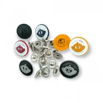 Metal Taç Desenli Çıtçıt Düğme 18 mm - 29 boy E 1466