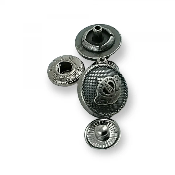 Crown Logo Snap Fasteners Button 15 mm - 24 L E 1467 Crown Logo Snap Fasteners Button 15 mm - 24 L E 1467
