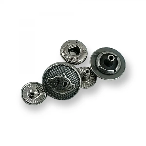 Crown Logo Snap Fasteners Button 15 mm - 24 L E 1467 Crown Logo Snap Fasteners Button 15 mm - 24 L E 1467