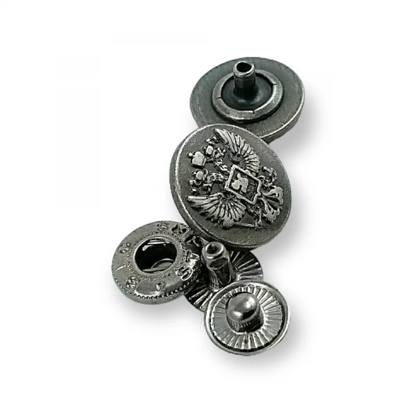 Logo Patterned Snap Fasteners Button 17 mm - 27 L E 1492 Logo Patterned Snap Fasteners Button 17 mm - 27 L E 1492