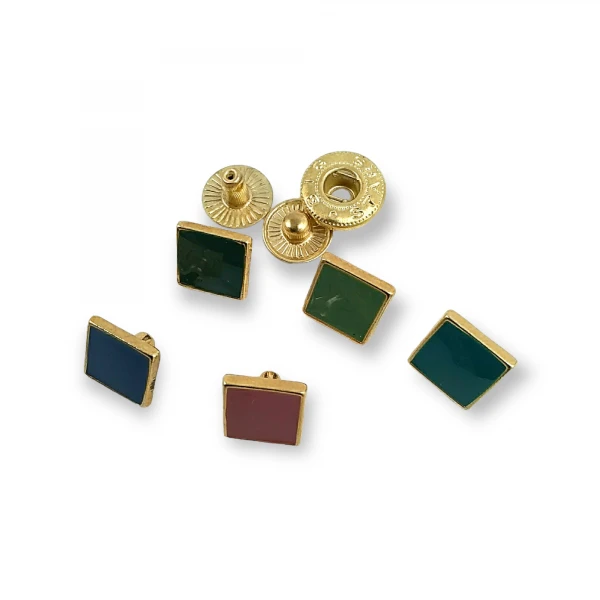 Mineli Çıtçıt 10 x 10 mm Kare Şekil Mont ve Ceket Çıtçıtı E 1624