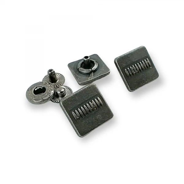 Snap Fasteners Square Shape Patterned 15 x 15 mm E 170