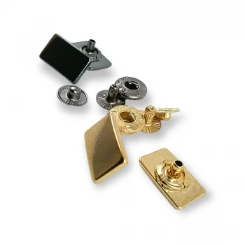 Zamak Snap Fasteners Button Rectangular Shape 17 x 8 mm E 220