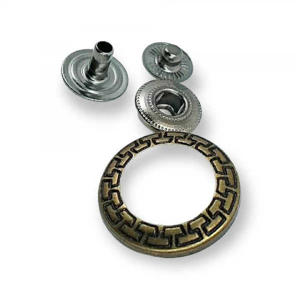 Mineli Çıtçıt Düğme 22 mm - 36 boy Ceket ve Mont Düğmesi E 421 MN V1