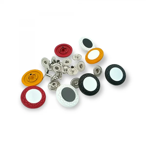 Mineli Çıtçıt Metal Düğme 22 mm - 36 boy Ceket ve Mont Düğmesi E 421