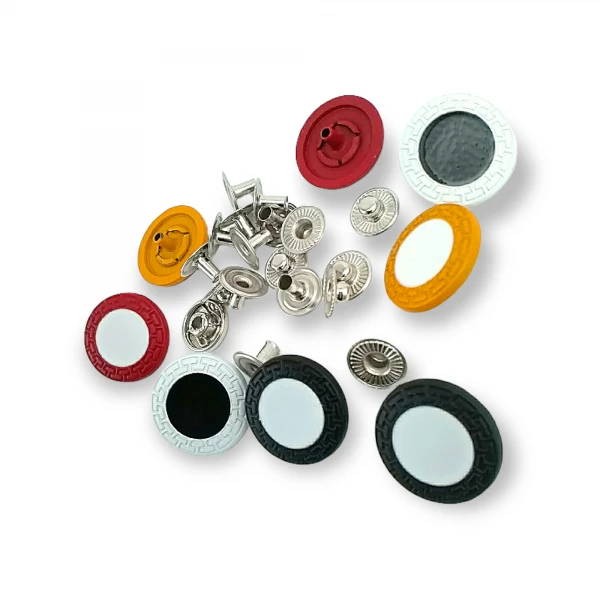 Mineli Çıtçıt Metal Düğme 22 mm - 36 boy Ceket ve Mont Düğmesi E 421