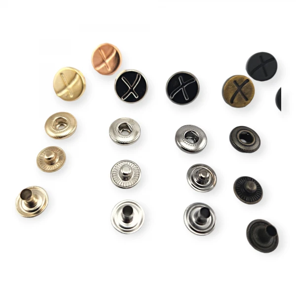 X Patterned Metal Snap Fasteners Button 15 mm 27 L E 521 X Patterned Metal Snap Fasteners Button 15 mm 27 L E 521