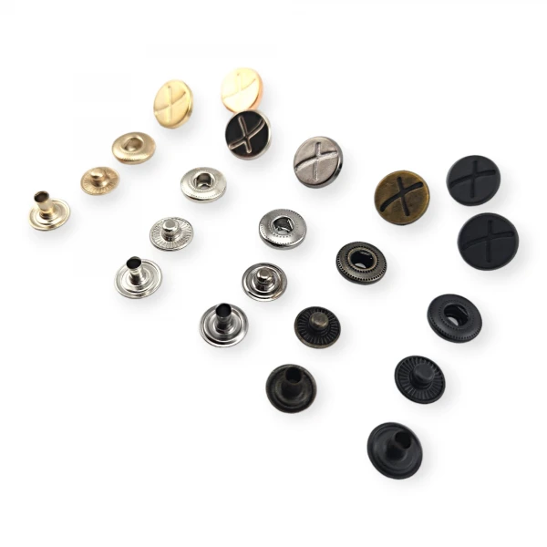 X Patterned Metal Snap Fasteners Button 15 mm 27 L E 521 X Patterned Metal Snap Fasteners Button 15 mm 27 L E 521