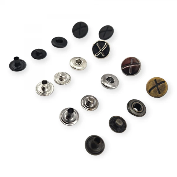 X Patterned Metal Snap Fasteners Button 15 mm 27 L E 521 X Patterned Metal Snap Fasteners Button 15 mm 27 L E 521