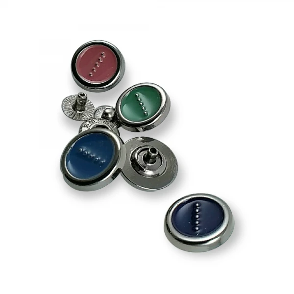 Snap Button Enamel and Dotted Design 15 mm - 24 L E 666 Snap Button Enamel and Dotted Design 15 mm - 24 L E 666