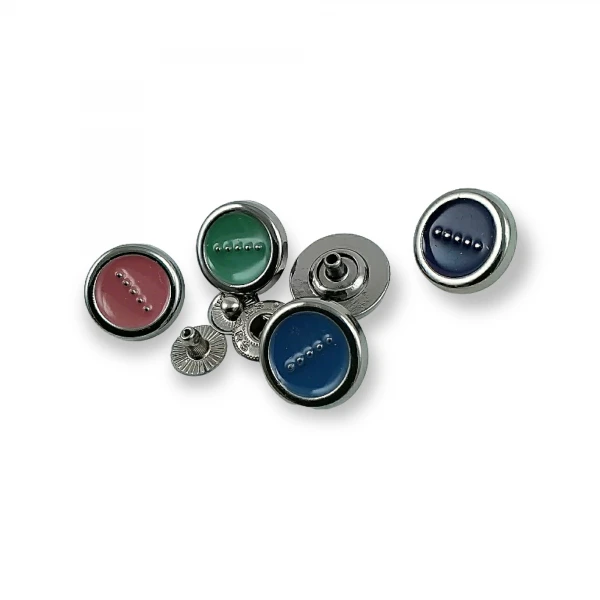 Snap Button Enamel and Dotted Design 15 mm - 24 L E 666 Snap Button Enamel and Dotted Design 15 mm - 24 L E 666