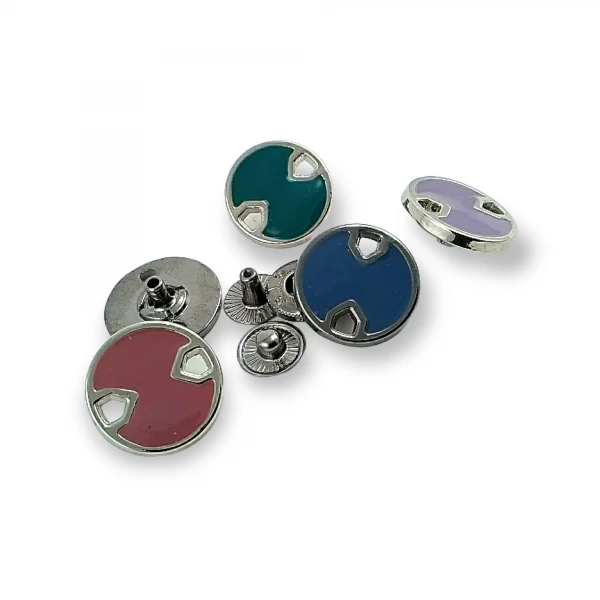 Enamel and Aesthetic Metal Snap Button 18 mm - 29 L E 746 Enamel and Aesthetic Metal Snap Button 18 mm - 29 L E 746