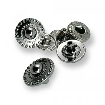 Patterned Zamak Snap Fasteners Button 12 mm - 18 L E 768