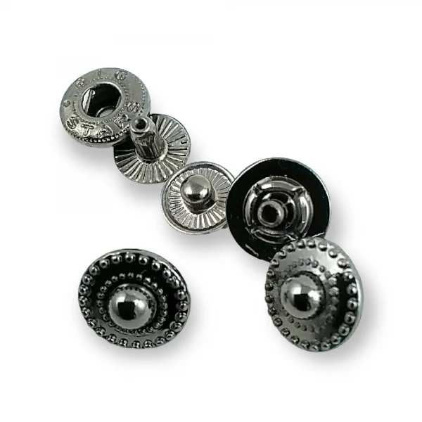 Patterned Zamak Snap Fasteners Button 12 mm - 18 L E 768 Patterned Zamak Snap Fasteners Button 12 mm - 18 L E 768