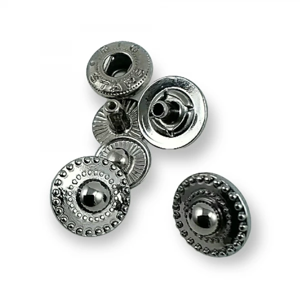 Patterned Zamak Snap Fasteners Button 12 mm - 18 L E 768 Patterned Zamak Snap Fasteners Button 12 mm - 18 L E 768
