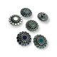 Denim Button Enamel Decorative Flower Pattern 20 mm 32 L E 1032 Denim Button Enamel Decorative Flower Pattern 20 mm 32 L E 1032