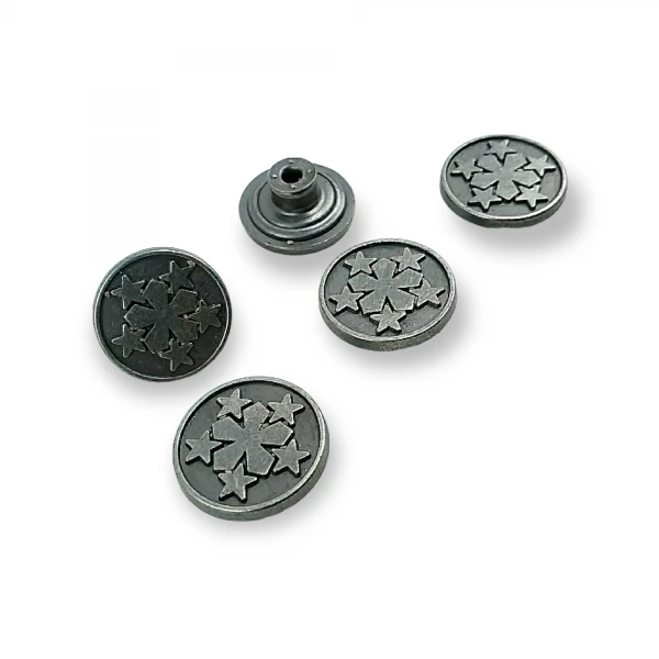 Yıldız Desenli Kot Düğmesi 17 mm - 28 Boy E 1378 Yıldız Desenli Kot Düğmesi 17 mm - 28 Boy E 1378