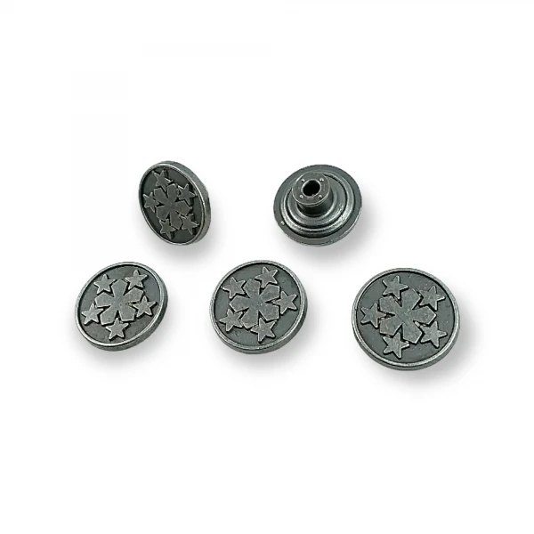 Yıldız Desenli Kot Düğmesi 17 mm - 28 Boy E 1378 Yıldız Desenli Kot Düğmesi 17 mm - 28 Boy E 1378