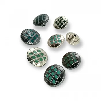 Jeans Button Enameled Button Square Patterned 20 mm 32 L E 223