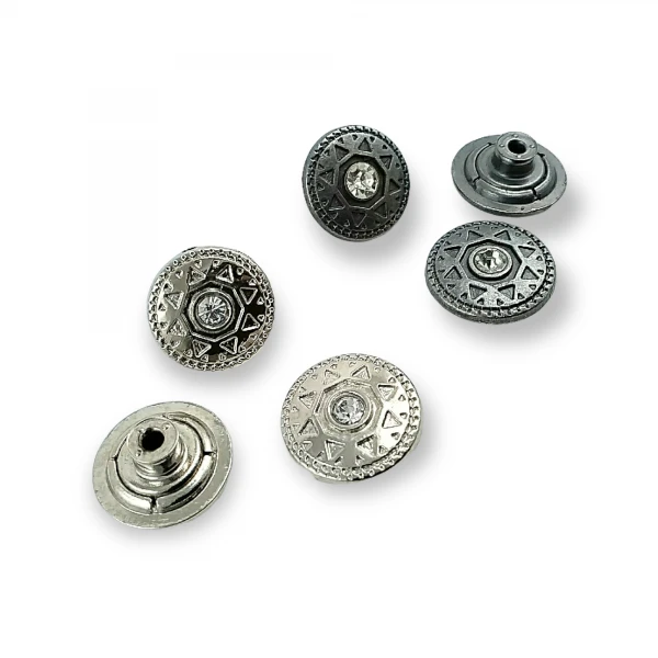 Jeans Button Sun Patterned Rhinestone Buttons 20 mm 32 L E 334 Jeans Button Sun Patterned Rhinestone Buttons 20 mm 32 L E 334