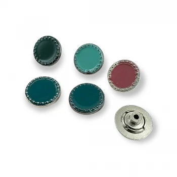 Patterned and Enameled Jeans Button 22 mm 34 L E 575