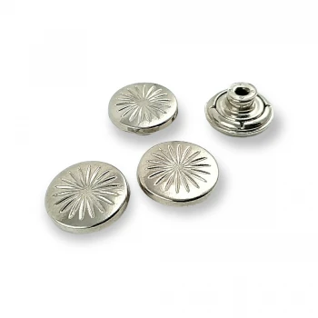 Yıldız Desenli Çakma Düğme 17 mm 27 Boy E 732