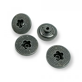 Flower-Shaped Center Dotted Jeans Buttons 20 mm 32 L E 834