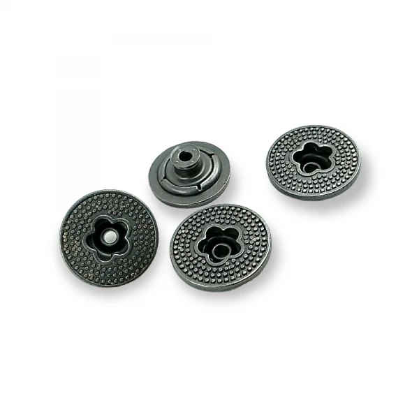 Ortası Çiçek Şekilli Noktalı Kot Düğmesi 20 mm 32 Boy E 834