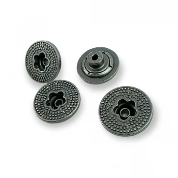 Flower-Shaped Center Dotted Jeans Buttons 20 mm 32 L E 834