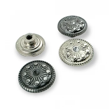 Patterned Jeans Button 17 mm 28 L E 857