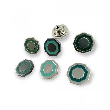 Octagonal Design and Enamel Jeans Button 17 mm 28 L E 863