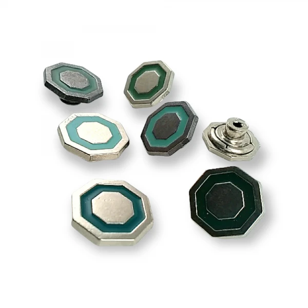 Octagonal Design and Enamel Jeans Button 17 mm 28 L E 863 Octagonal Design and Enamel Jeans Button 17 mm 28 L E 863