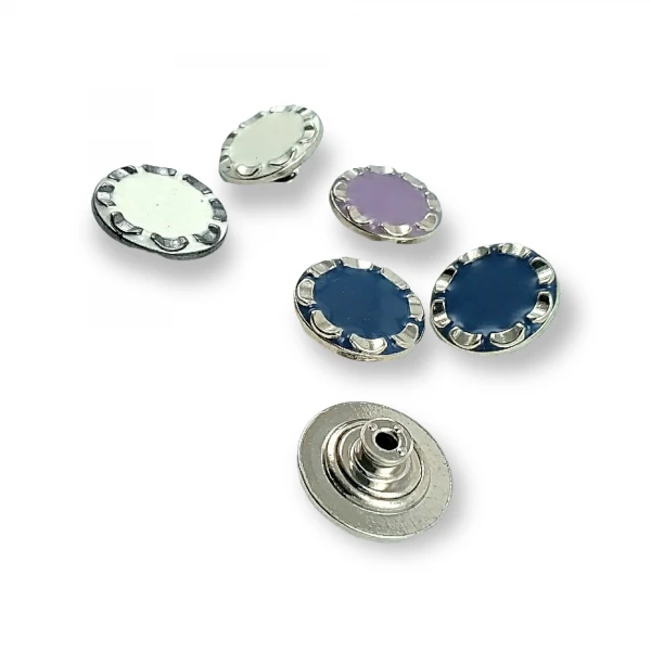 Enamel Edge Patterned Jeans Button 22 mm 37 L E 868 Enamel Edge Patterned Jeans Button 22 mm 37 L E 868