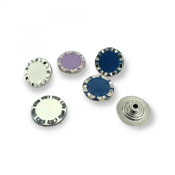 Enamel Edge Patterned Jeans Button 22 mm 37 L E 868 Enamel Edge Patterned Jeans Button 22 mm 37 L E 868